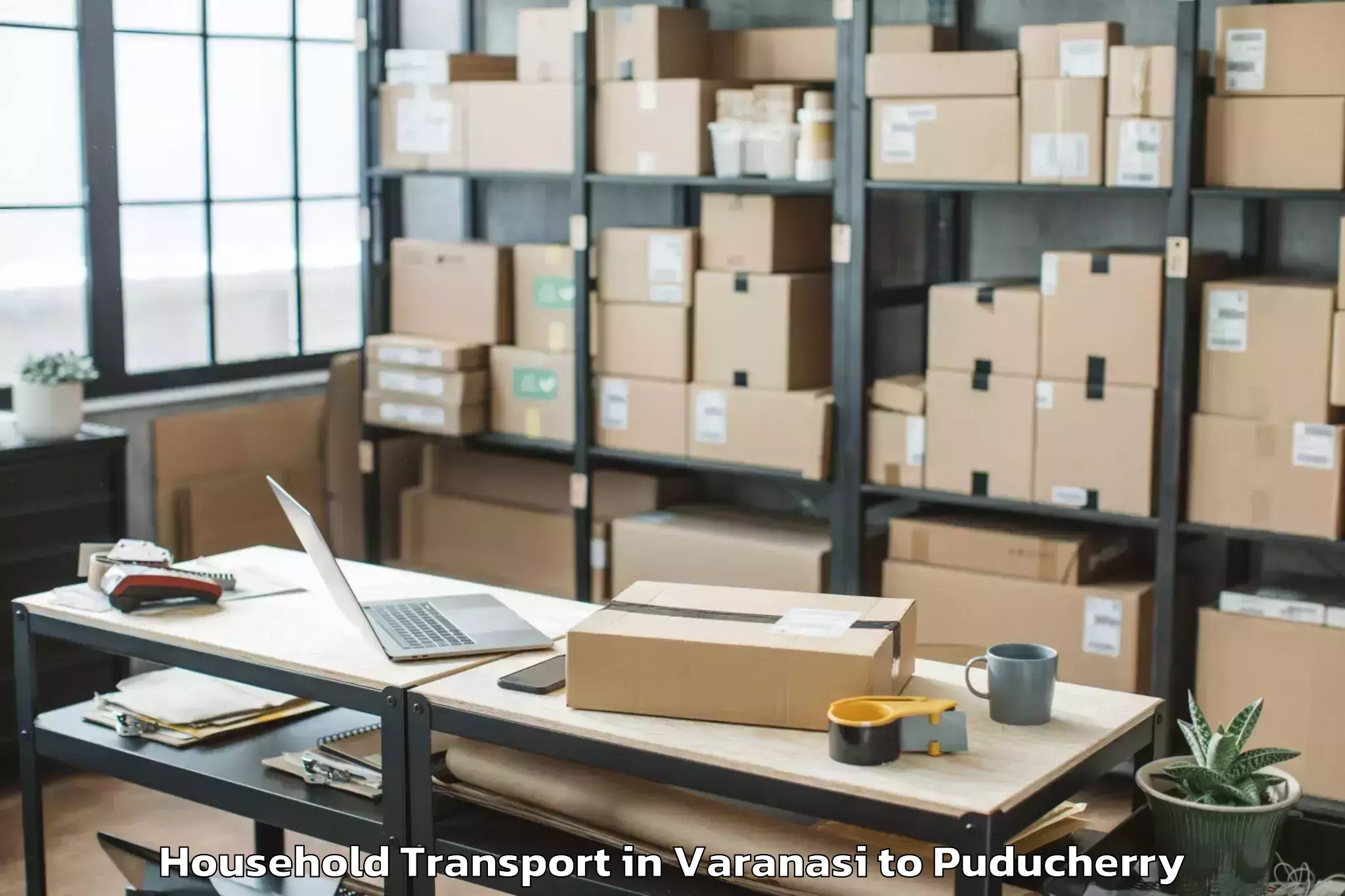 Professional Varanasi to Villianur Household Transport